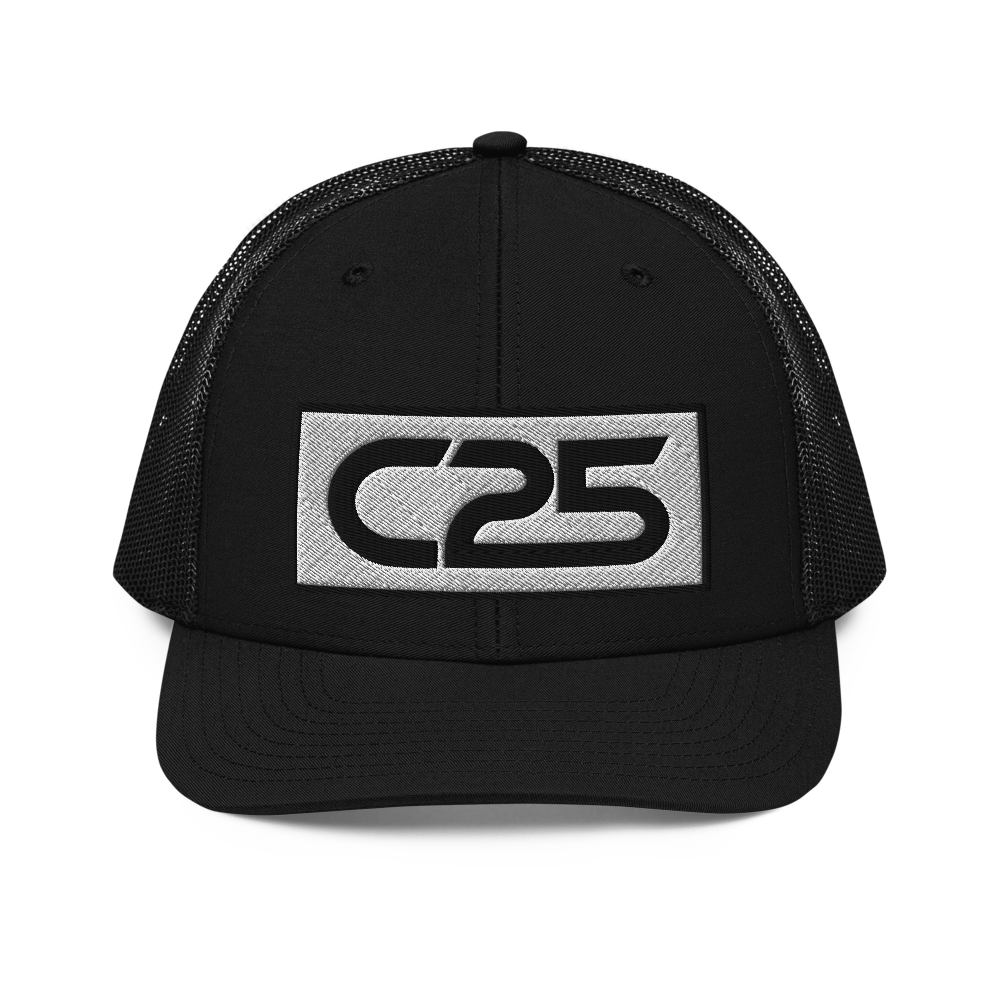 C25 Embroidered Patch (Black) Trucker Hat