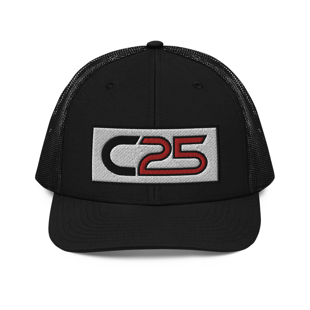 C25 Embroidered Patch (Red) Trucker Hat