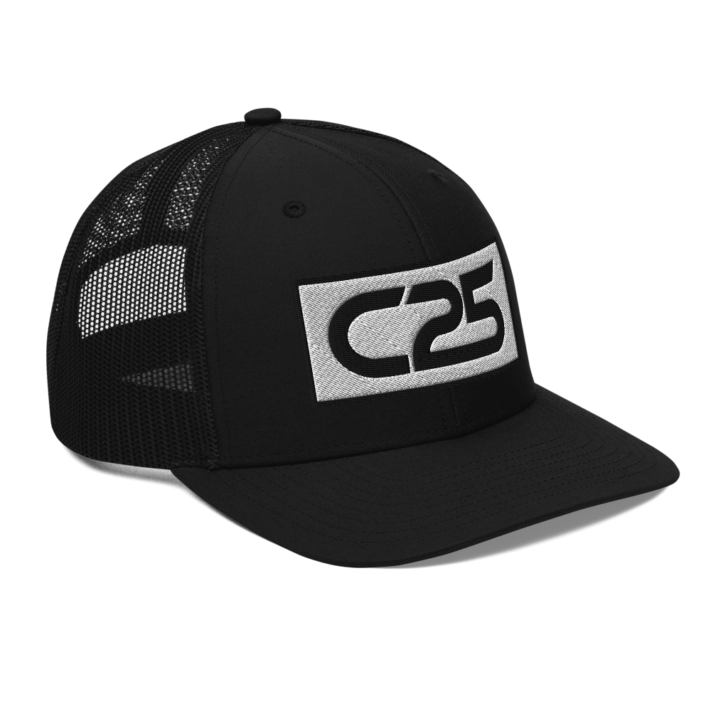 C25 Embroidered Patch (Black) Trucker Hat