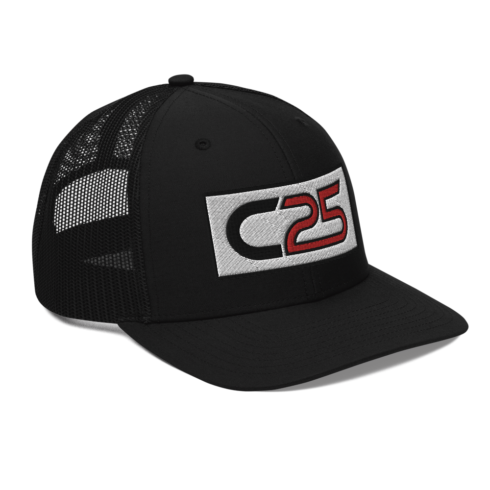 C25 Embroidered Patch (Red) Trucker Hat