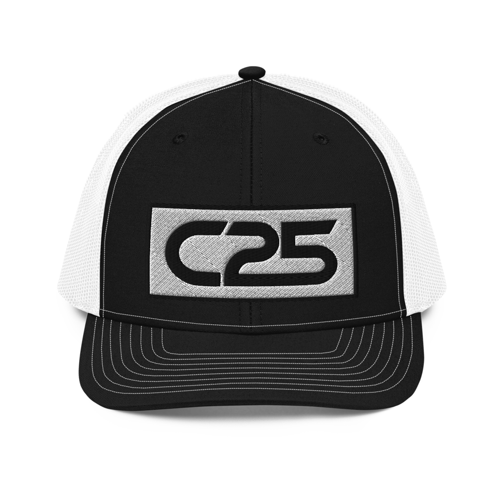 C25 Embroidered Patch (Black) Trucker Hat