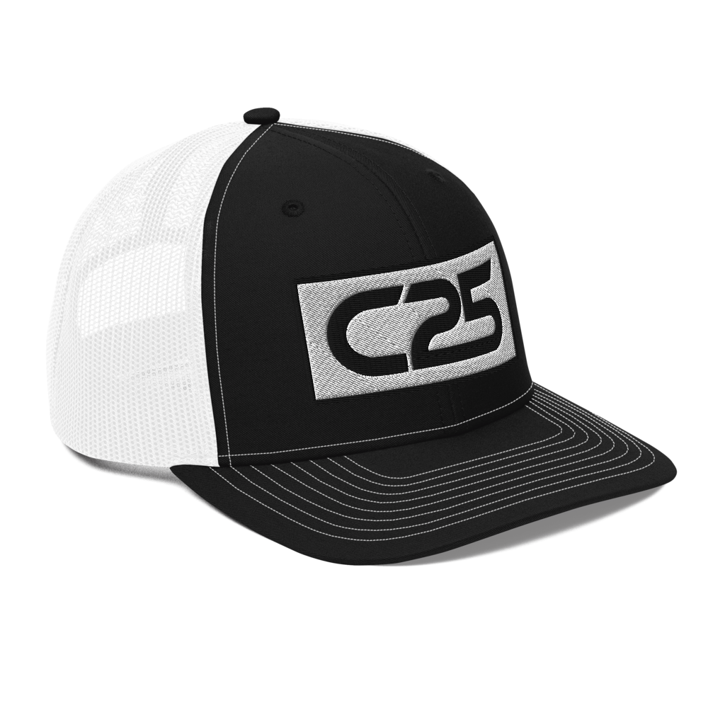 C25 Embroidered Patch (Black) Trucker Hat