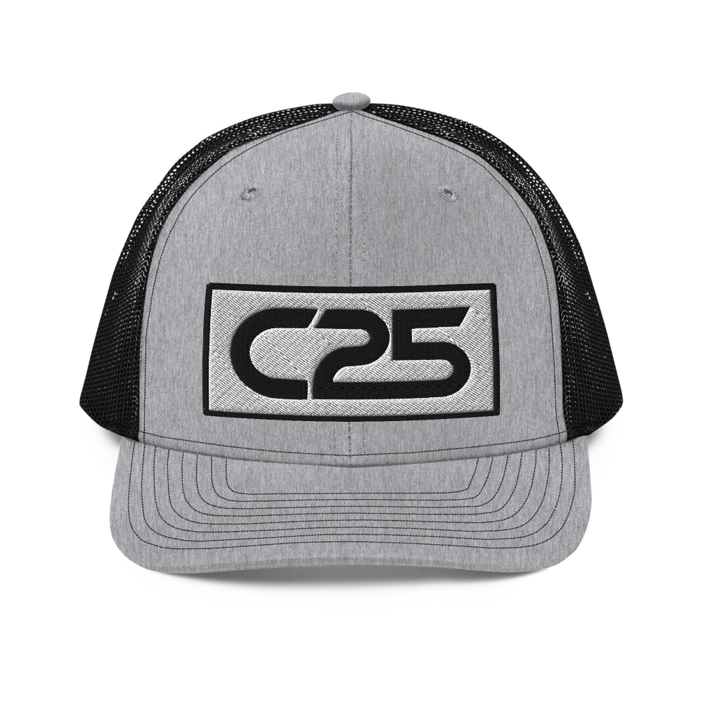 C25 Embroidered Patch (Black) Trucker Hat