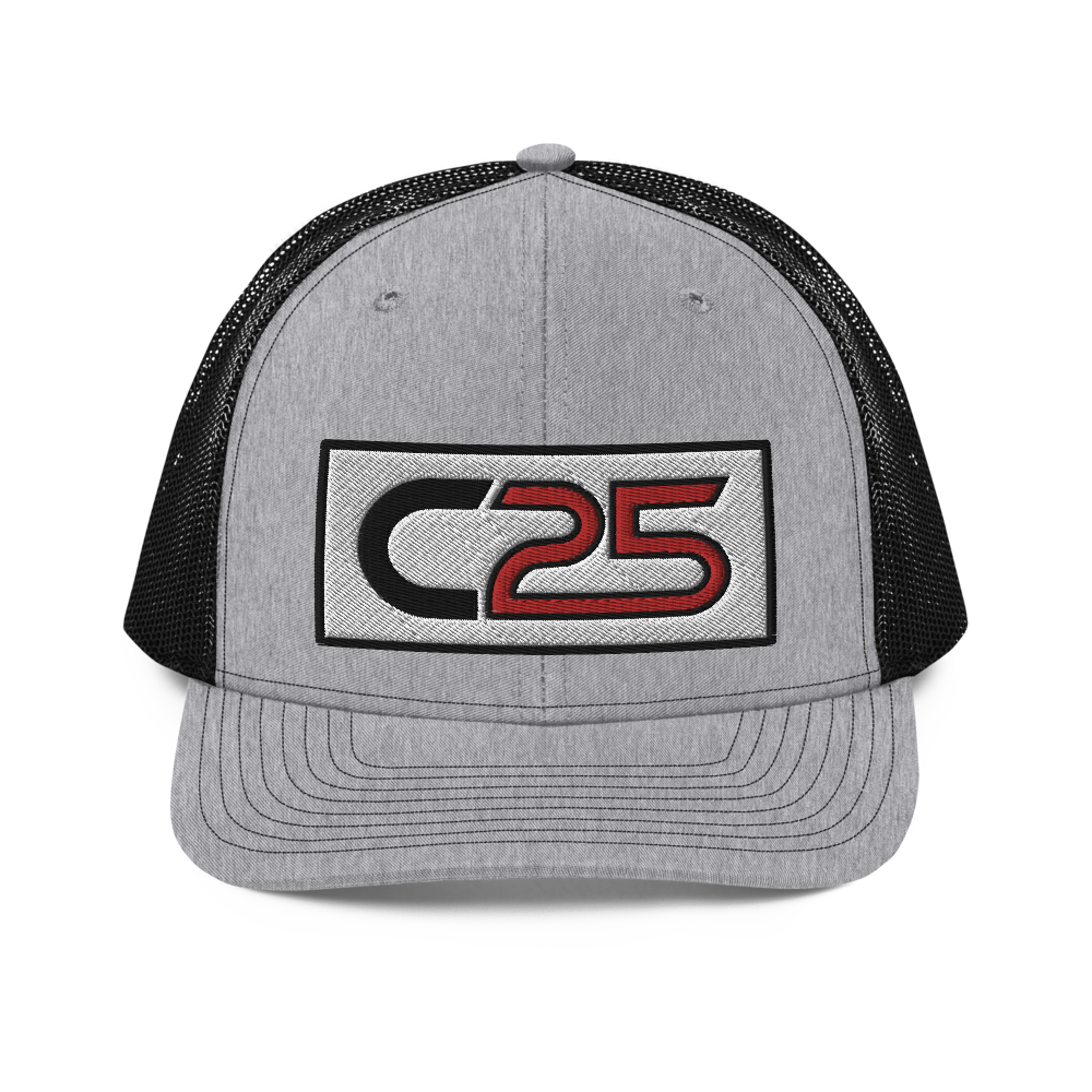 C25 Embroidered Patch (Red) Trucker Hat