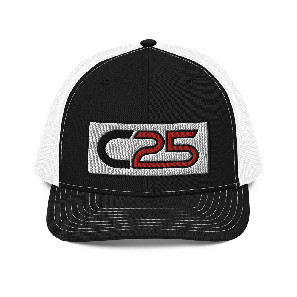 C25 Embroidered Patch (Red) Trucker Hat