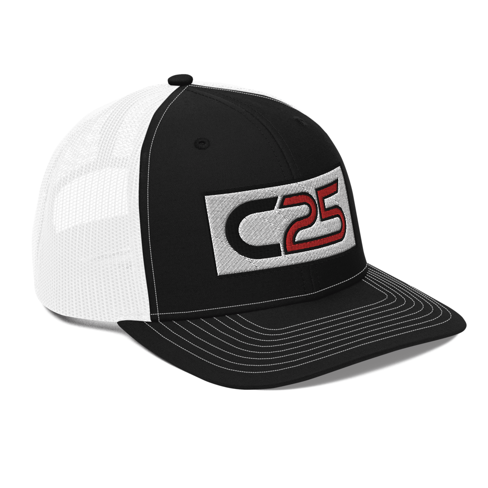 C25 Embroidered Patch (Red) Trucker Hat
