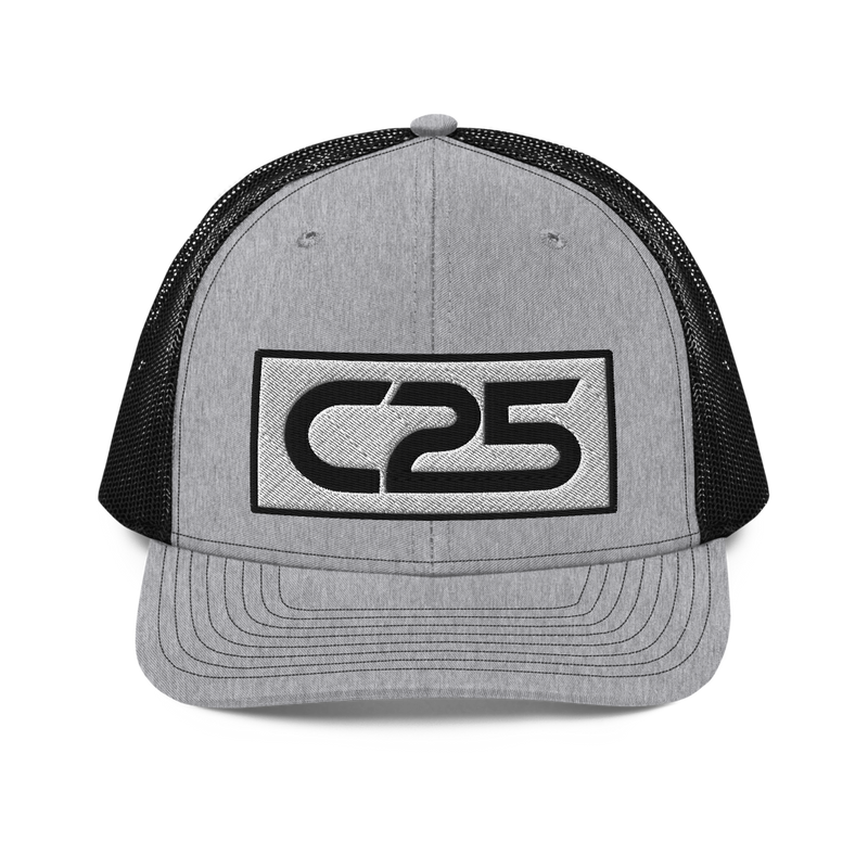 C25 Embroidered Patch (Black) Trucker Hat