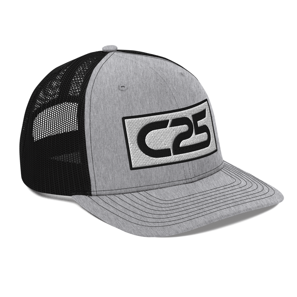 C25 Embroidered Patch (Black) Trucker Hat